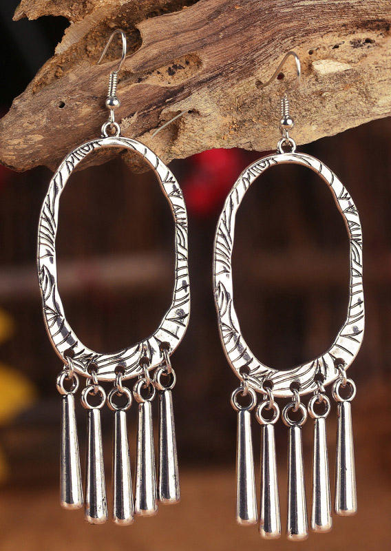 

Earrings Bohemian Moon Hollow Out Tassel Earrings in Pattern1. Size