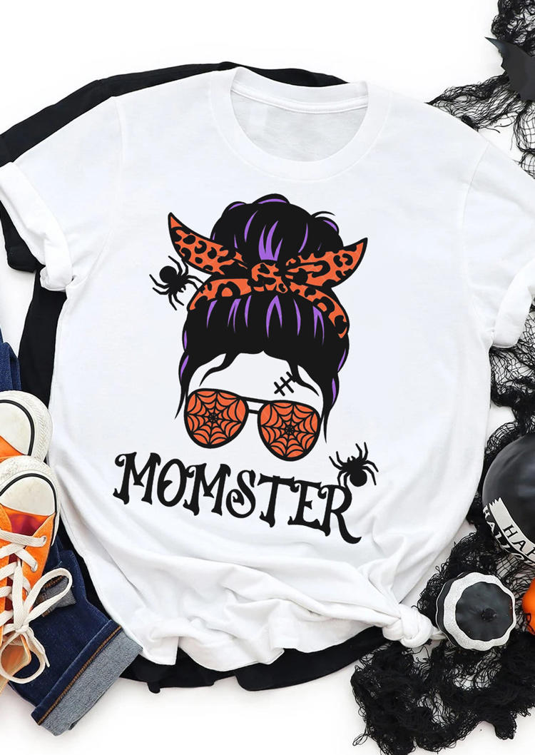 Momster Skull Spider T-Shirt Tee - White