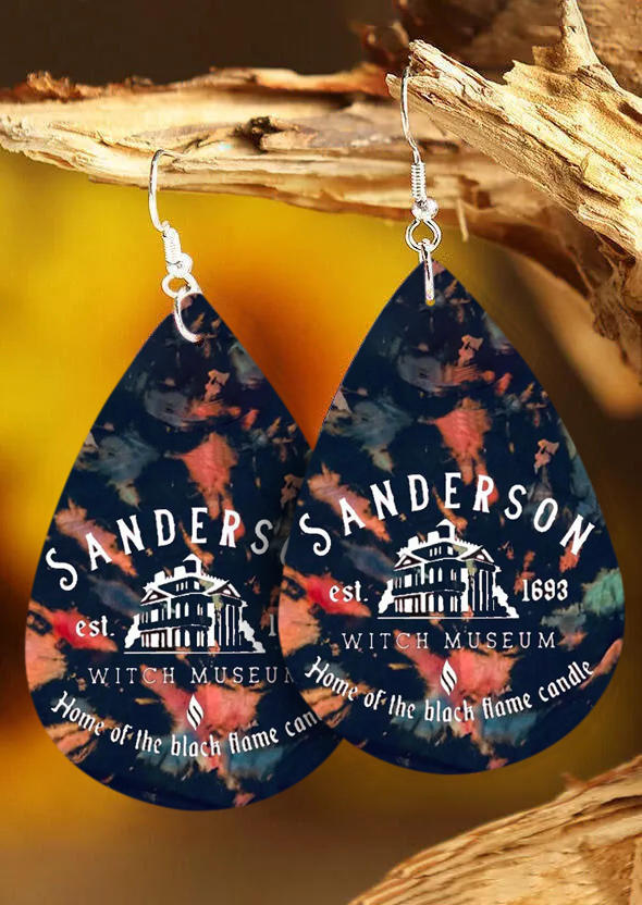 Halloween Home Of The Black Flame Candle Tie Dye Earrings
