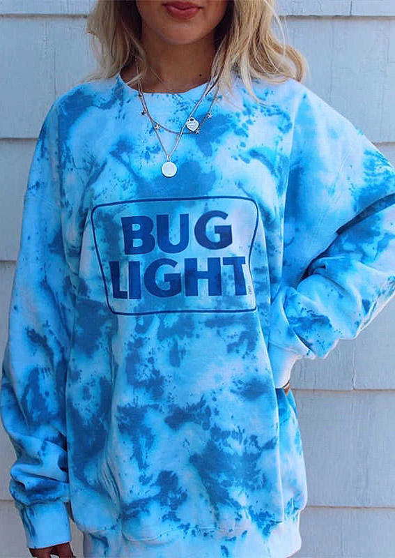 

Sweatshirts Bug Light Tie Dye Long Sleeve Sweatshirt in Blue. Size: ,M,L,XL