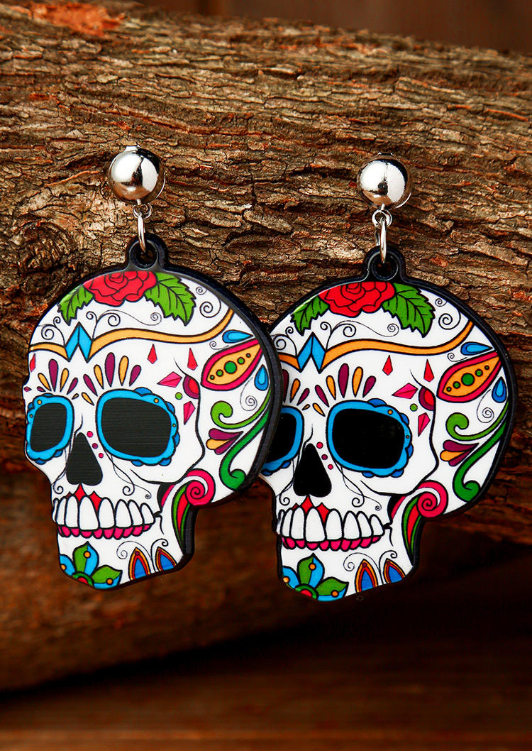 

Earrings Halloween Skull Ghost Acrylic Pendant Earrings in Pattern2. Size