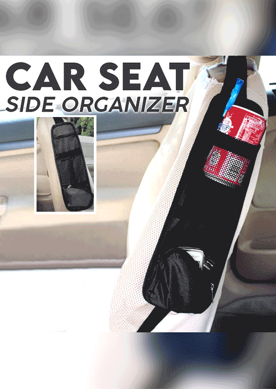 

Car Seat Hanging Storage Bag in Black. Size