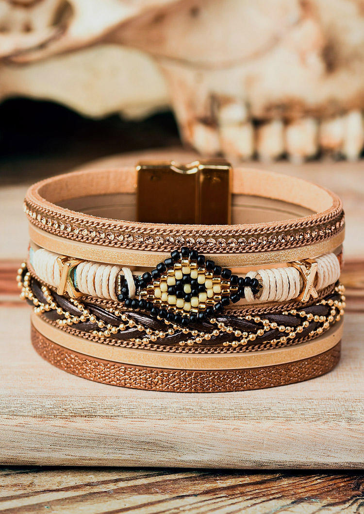 

Bracelet Western Bohemian Aztec Beading Bracelet in Khaki. Size