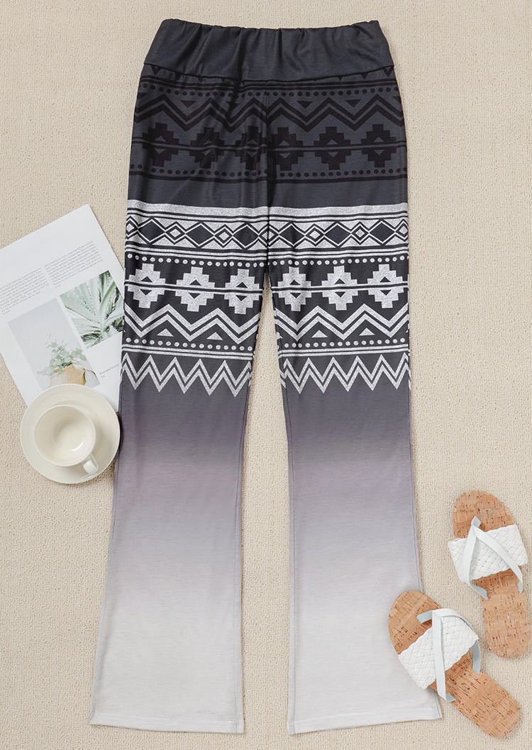 

Pants Gradient Aztec Geometric Flare Pants in Multicolor. Size