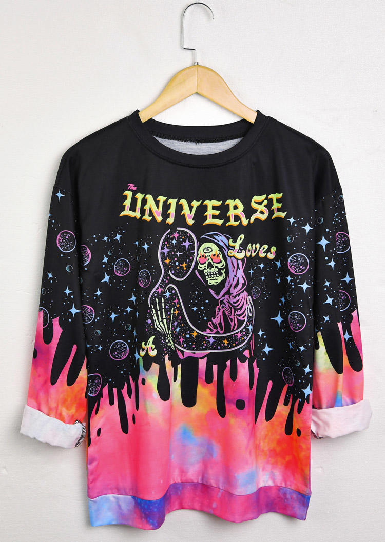 

Sweatshirts Halloween Skull Universe Love Tie Dye Sweatshirt in Multicolor. Size