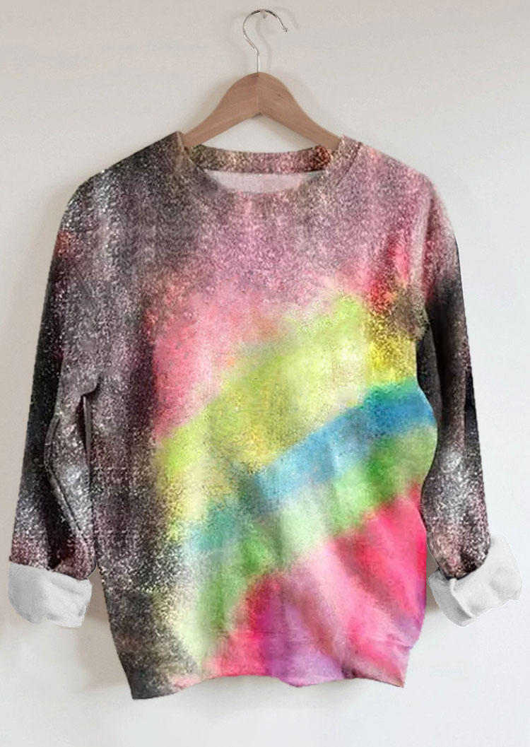 

Sweatshirts Gradient Tie Dye Long Sleeve Sweatshirt in Multicolor. Size: ,M,L,XL