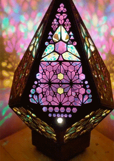 

Bohemian Floral Wooden Lamp without Battery in Multicolor. Size