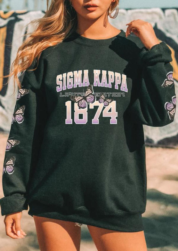 

Sweatshirts Sigma Kappa 1874 Butterfly Pullover Sweatshirt in Black. Size: ,M,L,XL
