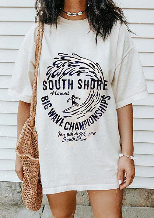 

T-shirts Tees South Shore Big Wave Championships T-Shirt Tee in White. Size: ,M,L,XL
