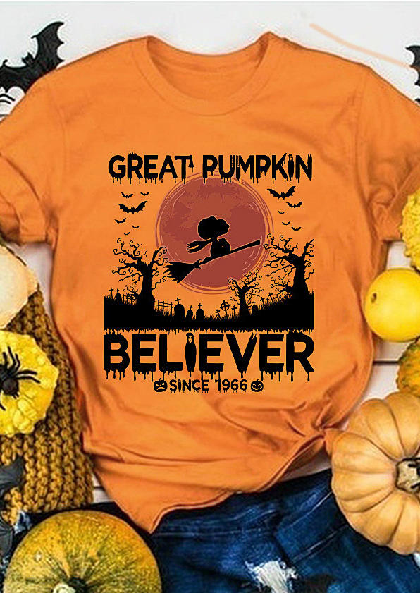 

T-shirts Tees Great Pumpkin Believer Bat T-Shirt Tee in Orange. Size