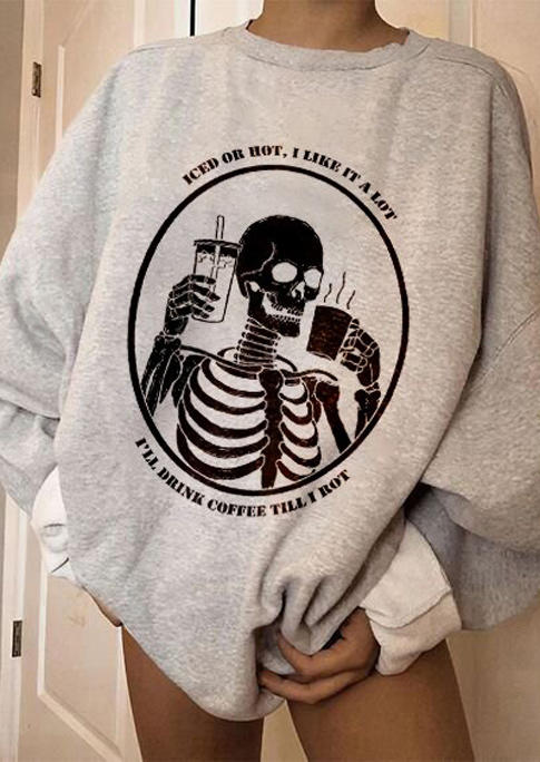 

Sweatshirts Skeleton Long Sleeve Sweatshirt in Gray. Size: ,M,L,XL