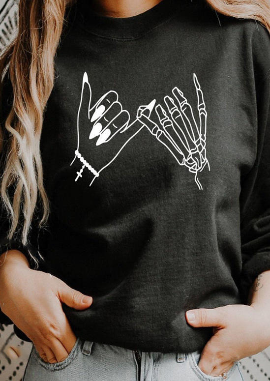 

Sweatshirts Halloween Skeleton Hand Cross Sweatshirt in Black. Size