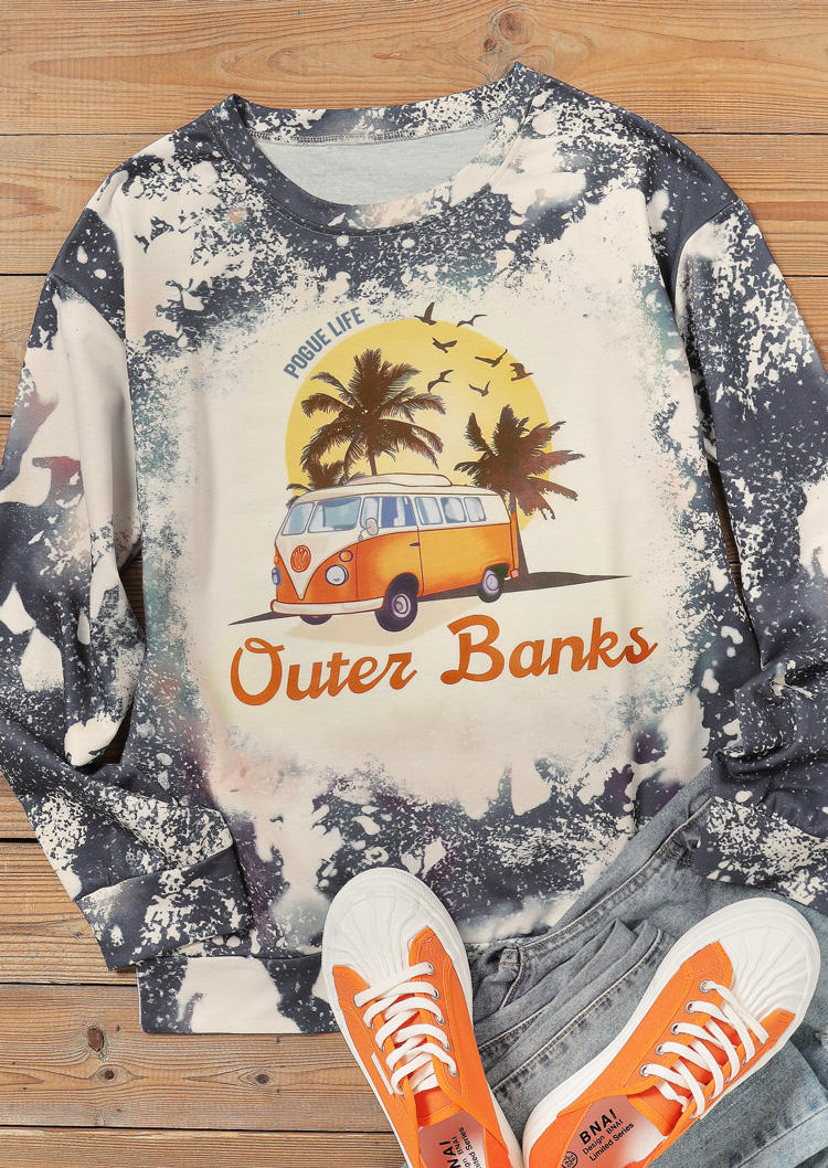 Sweatshirts Outer Banks Bleached Pullover Sweatshirt in Multicolor. Size: 2XL