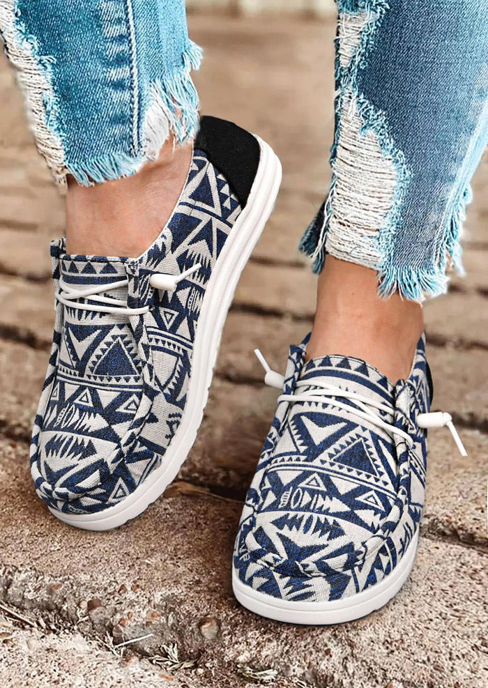 

Sneakers Vintage Aztec Geometric Sneakers in Blue. Size