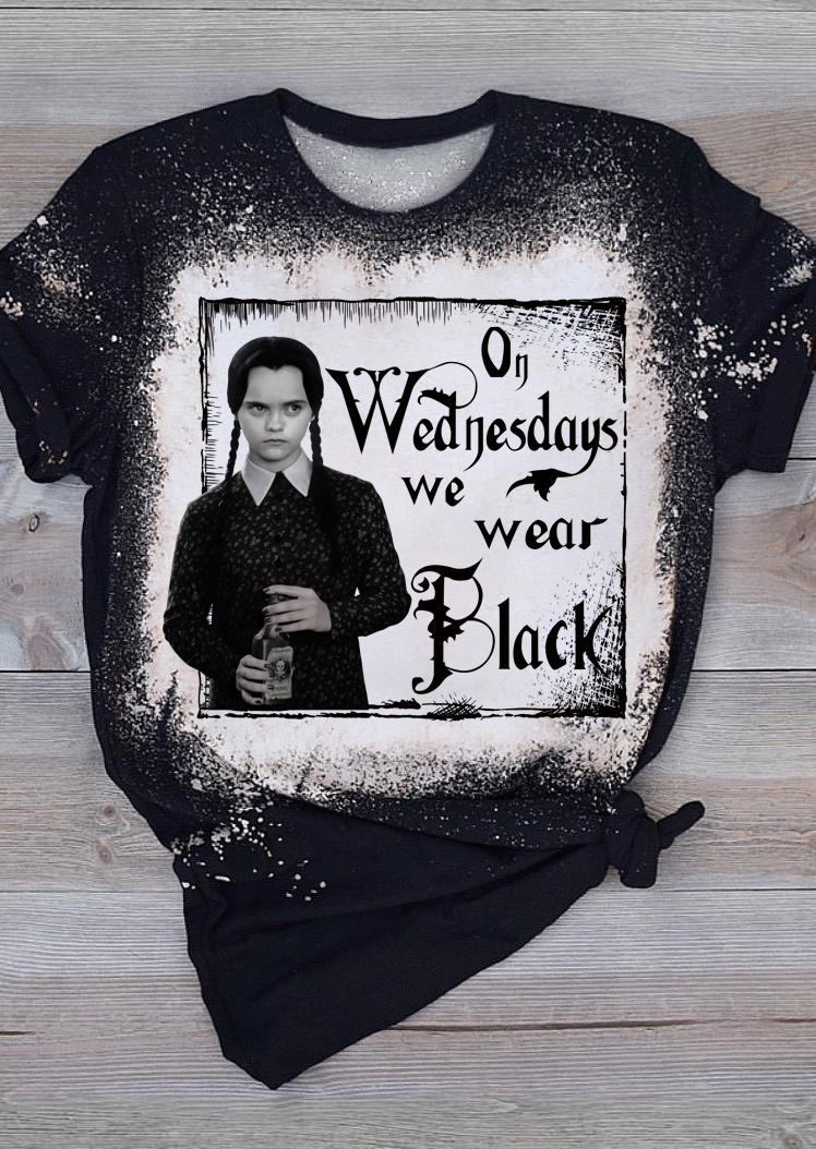 

T-shirts Tees On Wednesdays We Wear Black Bleached T-Shirt Tee in Black. Size: ,XL