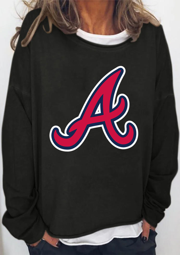 

Sweatshirts Atlanta Braves Long Sleeve Sweatshirt in Black. Size: ,M,L,XL