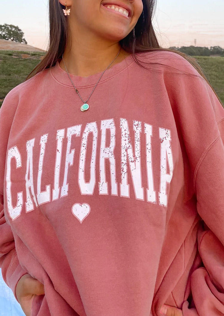 

Sweatshirts California Heart Long Sleeve Sweatshirt in Pink. Size: ,XL