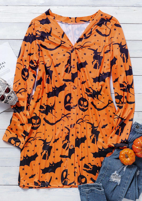 

Cardigans Pumpkin Bat Long Sleeve Cardigan in Orange. Size: ,S