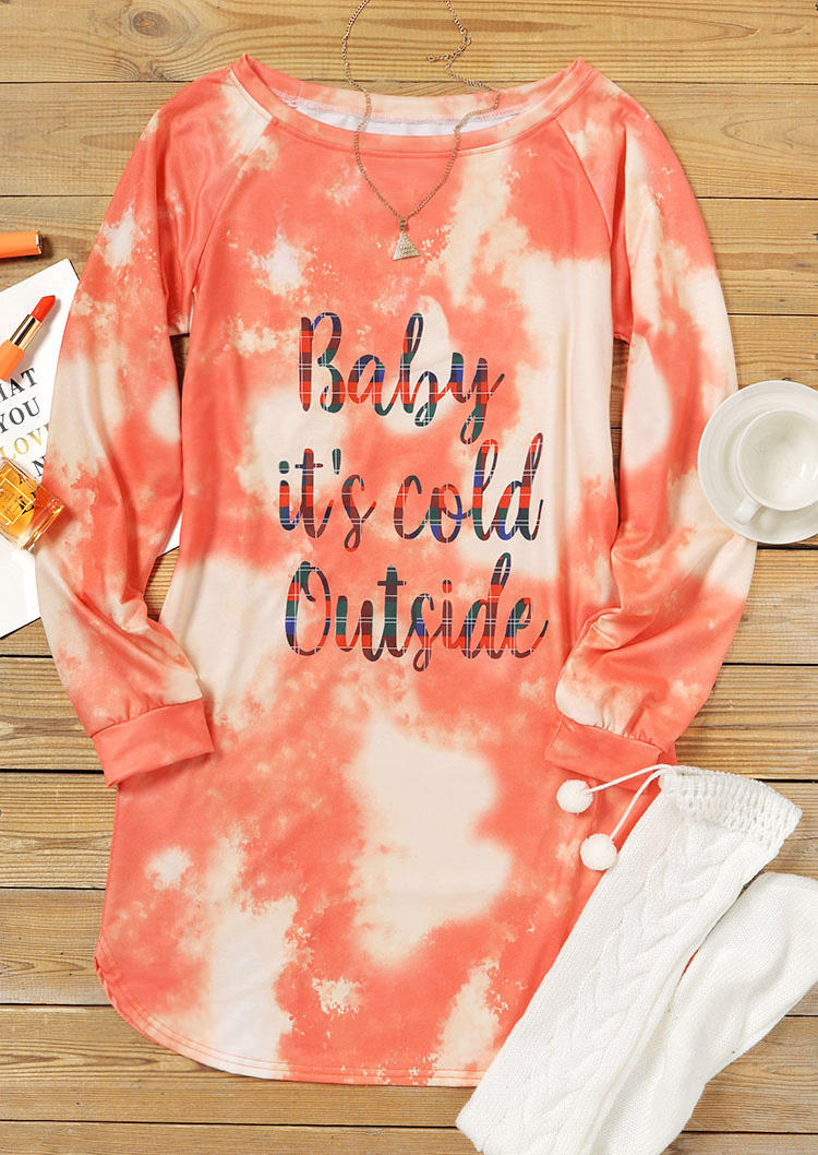 

Mini Dresses Tie Dye Baby It's Cold Outside Mini Dress in Orange. Size