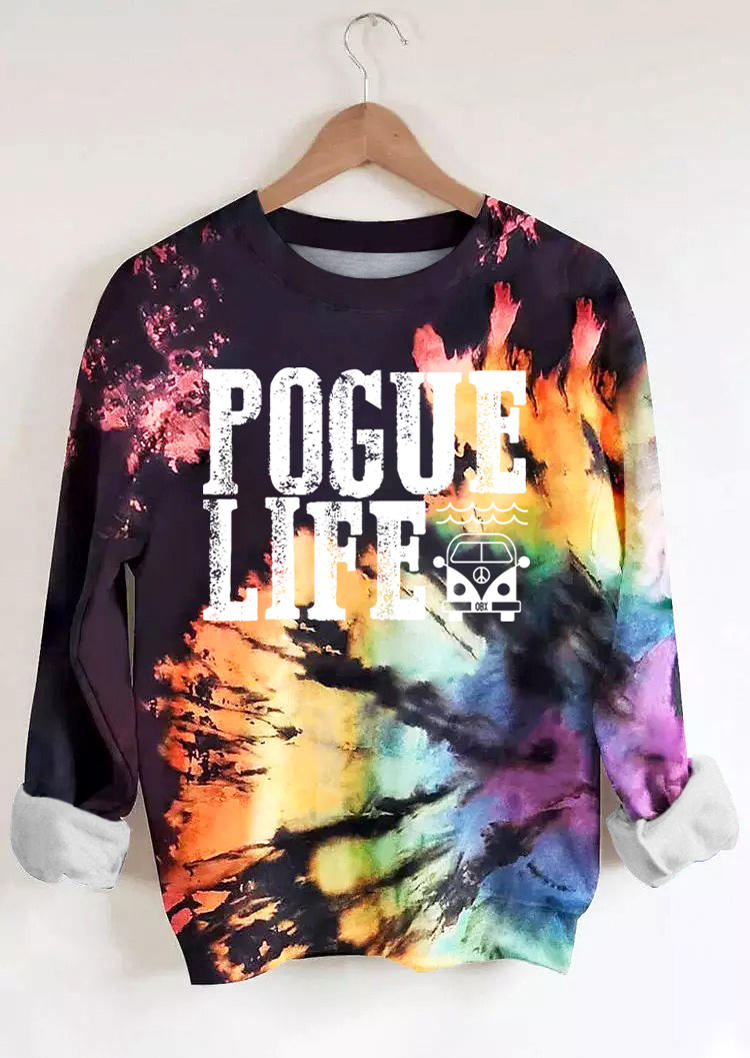 

Sweatshirts Pogue Life Tie Dye O-Neck Long Sleeve Sweatshirt in Multicolor. Size: M,,XL