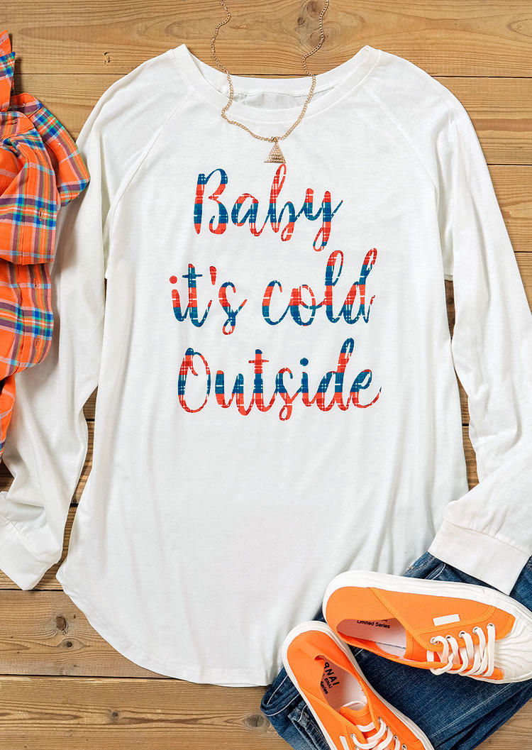 

Blouses Baby It's Cold Outside O-Neck Blouse in White. Size
