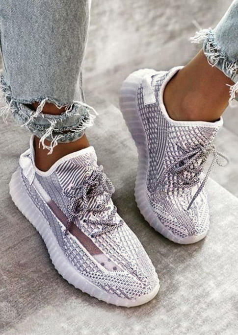 

Sneakers Breathable Lace Up Round Toe Sneakers in Gray. Size: ,37,38,39,40
