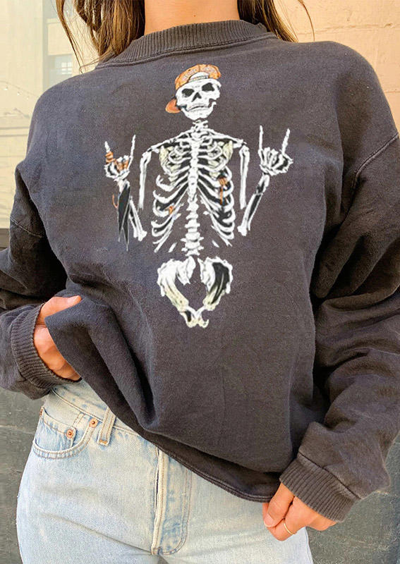 

Sweatshirts Skeleton O-Neck Sweatshirt in Gray. Size: ,M,L,XL