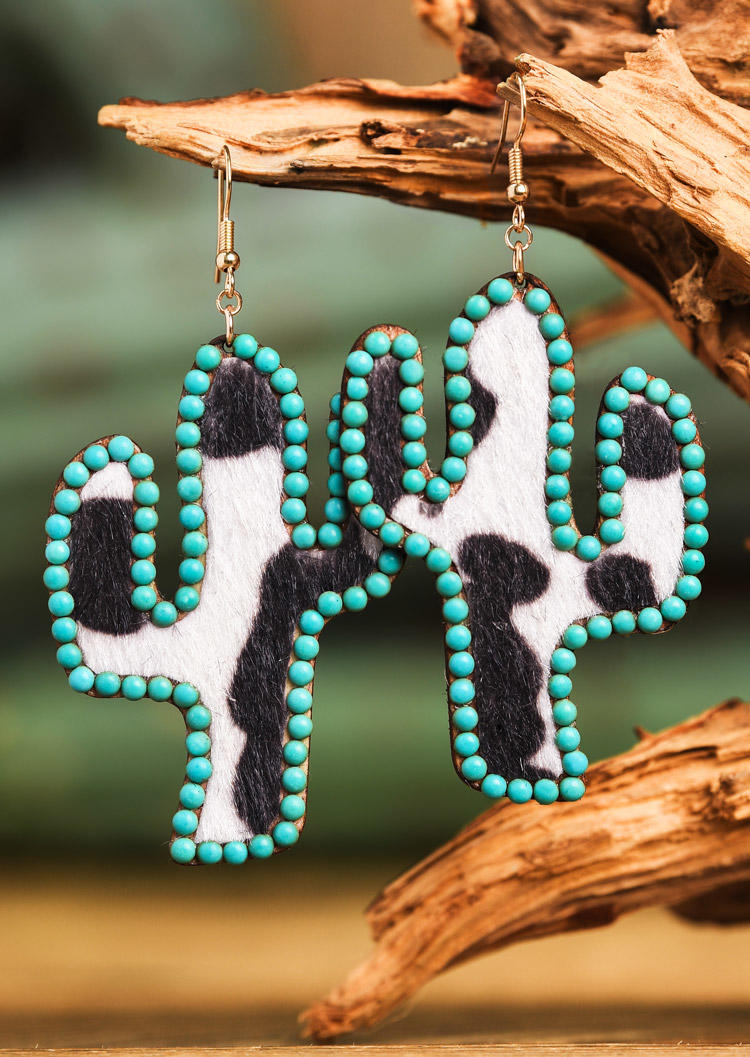 

Earrings Western Leopard Cactus Turquoise Earrings in Pattern1. Size