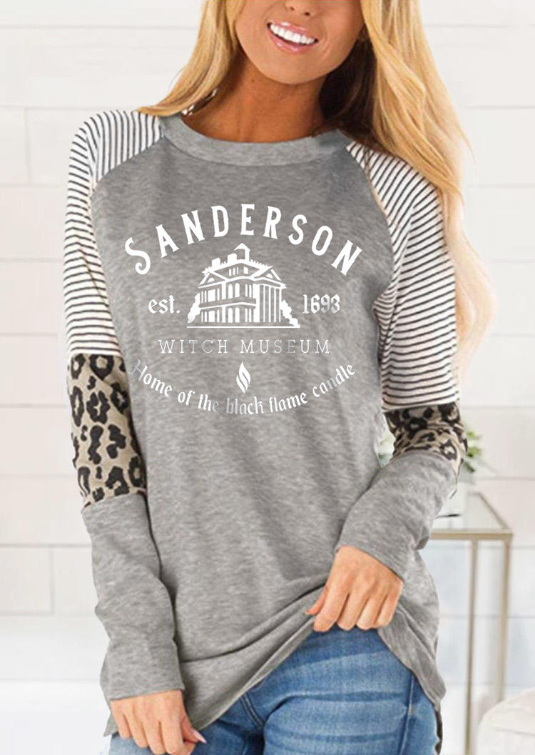 

Blouses Leopard Striped Home Of The Black Flame Candle Blouse in Gray. Size: ,L
