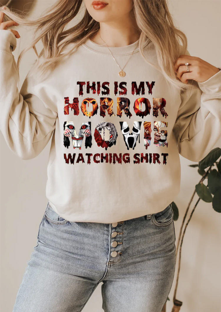 

Sweatshirts This Is My Horror Movie Watching Shirt Sweatshirt in Khaki. Size: ,M,L,XL