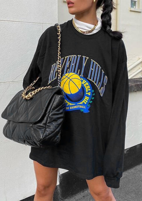 

Sweatshirts Basketball Long Sleeve Pullover Sweatshirt in Black. Size: ,M,L,XL