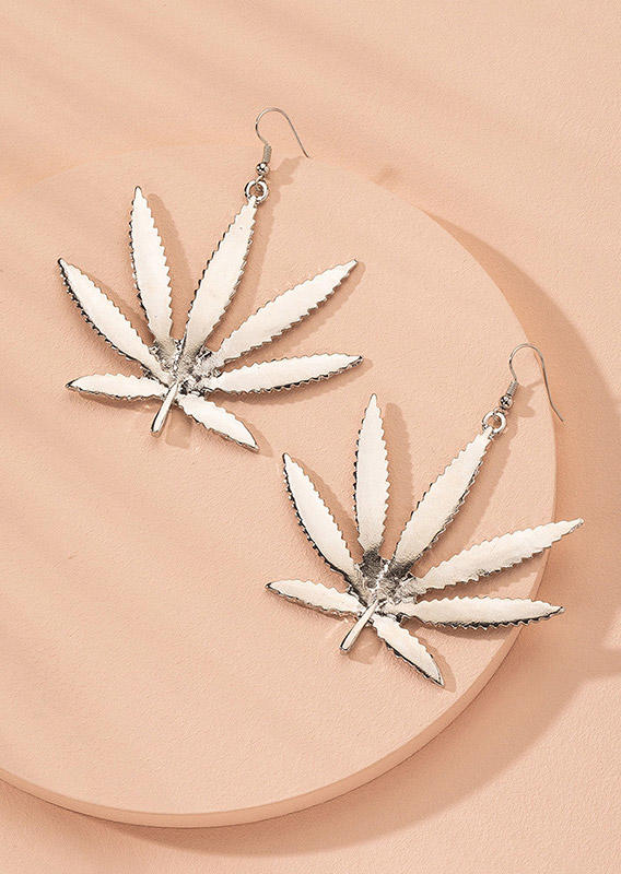 

Earrings Maple Leaves Alloy Hook Earrings - Yellow in Silver. Size