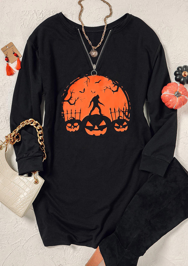 

Mini Dresses Pumpkin Face Bat Mini Dress in Black. Size: L,M