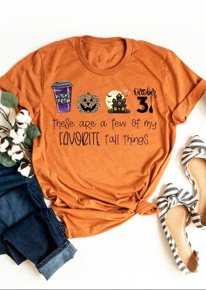 T-shirts Tees These Are A Few Of My Favorite Things T-Shirt Tee in Orange. Size: L,M,S,XL