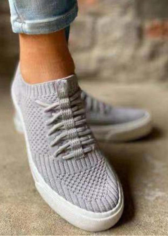 

Sneakers Mesh Lace Up Breathable Sneakers in Gray. Size