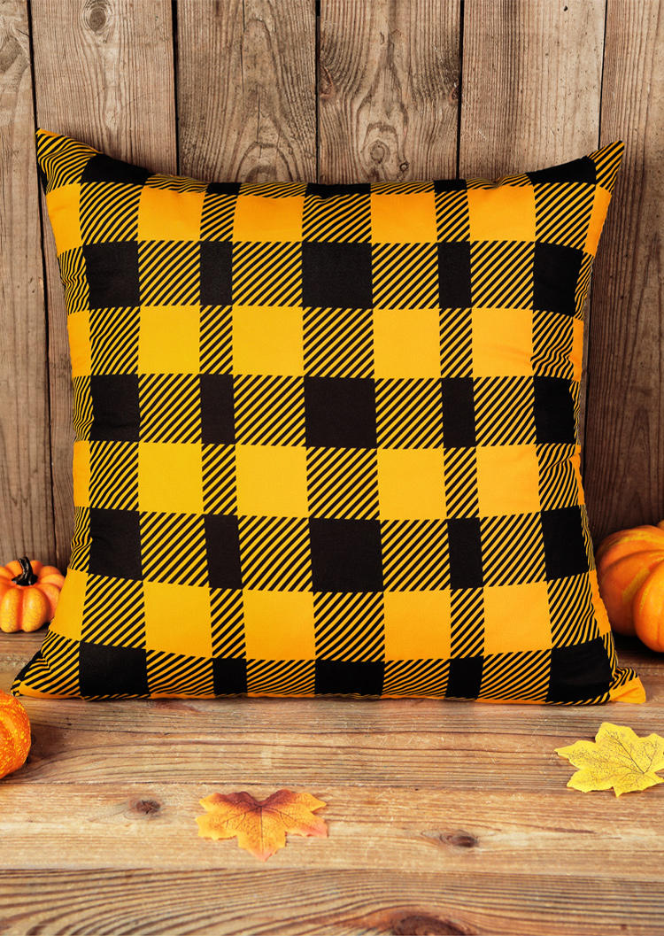 

Pillowcase Vintage Plaid Pillowcase without Pillow in Orange. Size