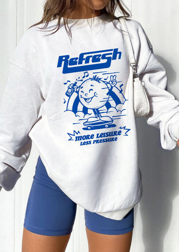 

Sweatshirts Refresh Long Sleeve O-Neck Sweatshirt in White. Size: ,M,L,XL
