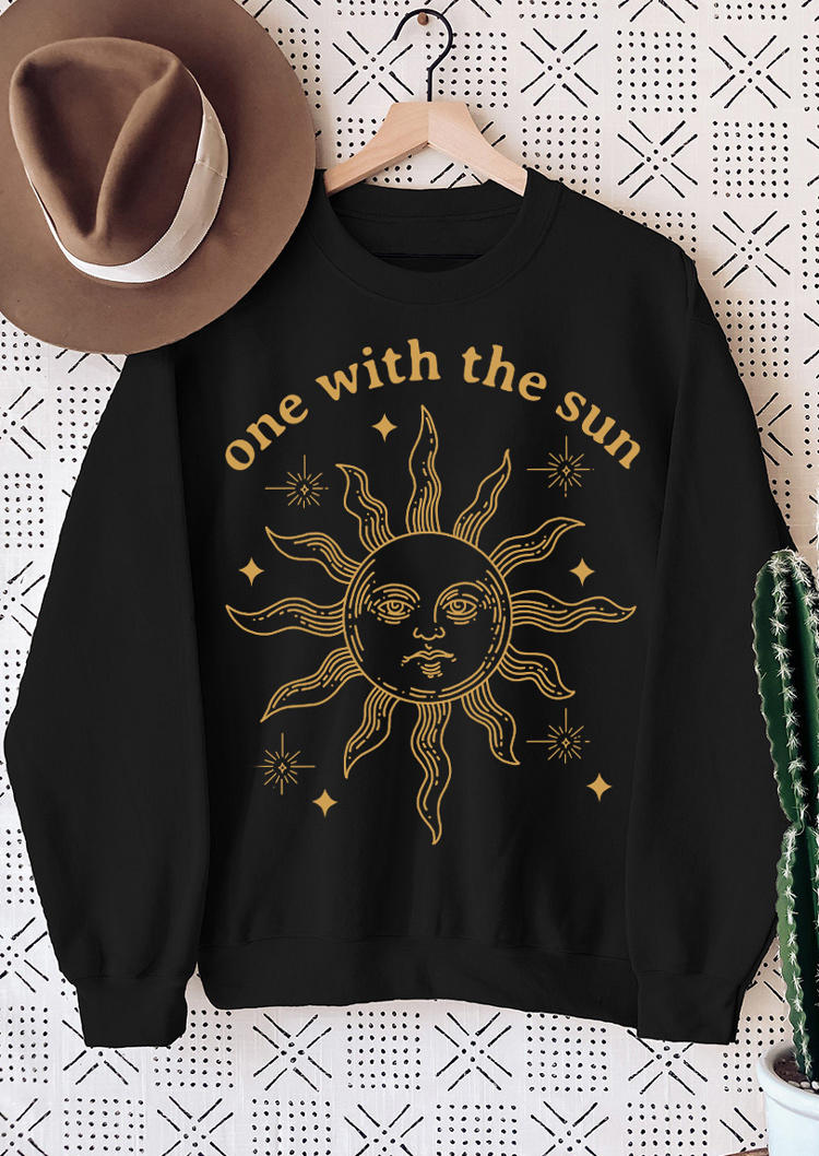 Sweatshirts One With The Sun Long Sleeve Sweatshirt in Black. Size: L,M,S,XL