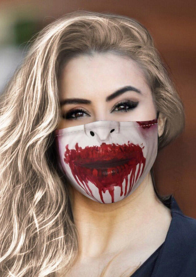 

Masks 3D Halloween Lips Adjustable Mask in White. Size