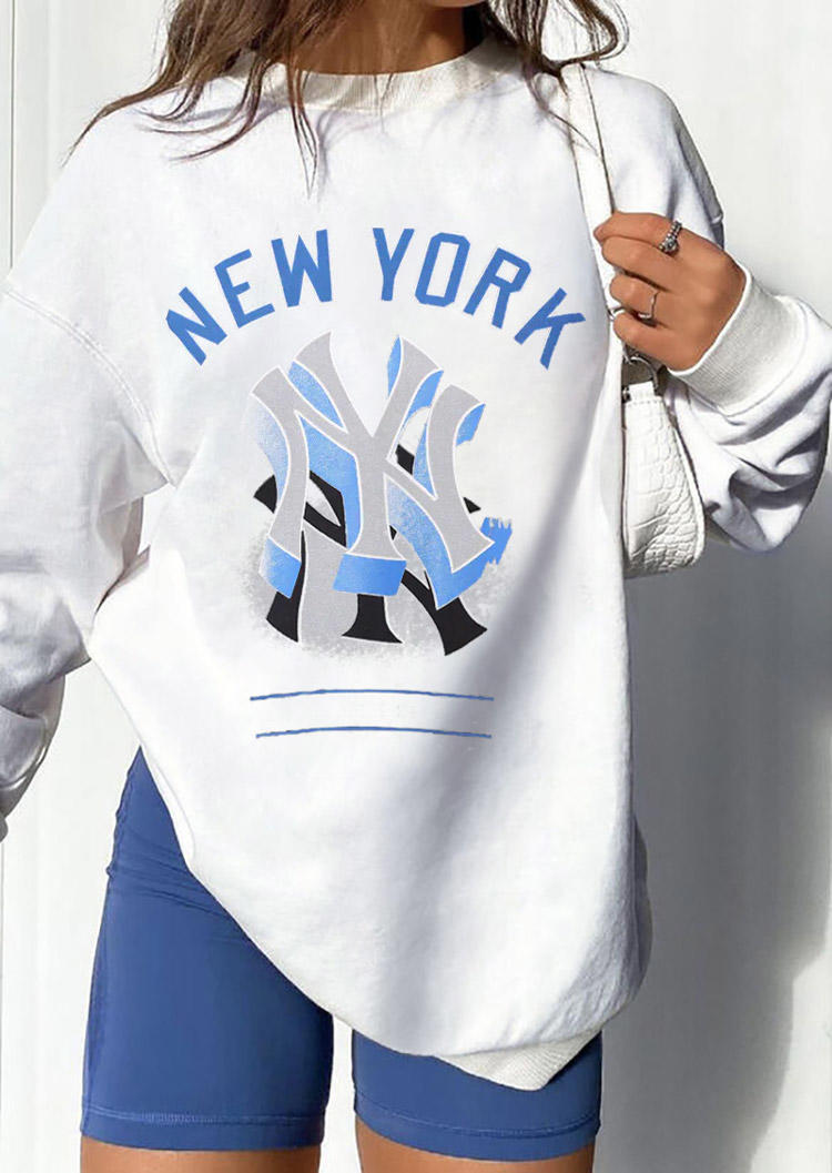 

Sweatshirts New York Drop Shoulder Pullover Sweatshirt in White. Size: ,M,L,XL