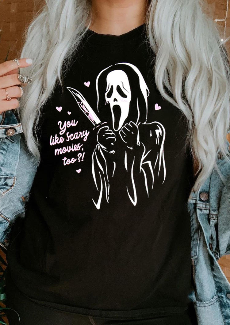 

T-shirts Tees Halloween Horror Movie Graphic T-Shirt Tee in Black. Size: ,M,L,XL