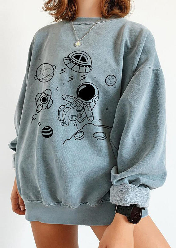 

Sweatshirts Spaceship Planet Astronaut Rocket Sweatshirt in Blue. Size: ,M,L,XL