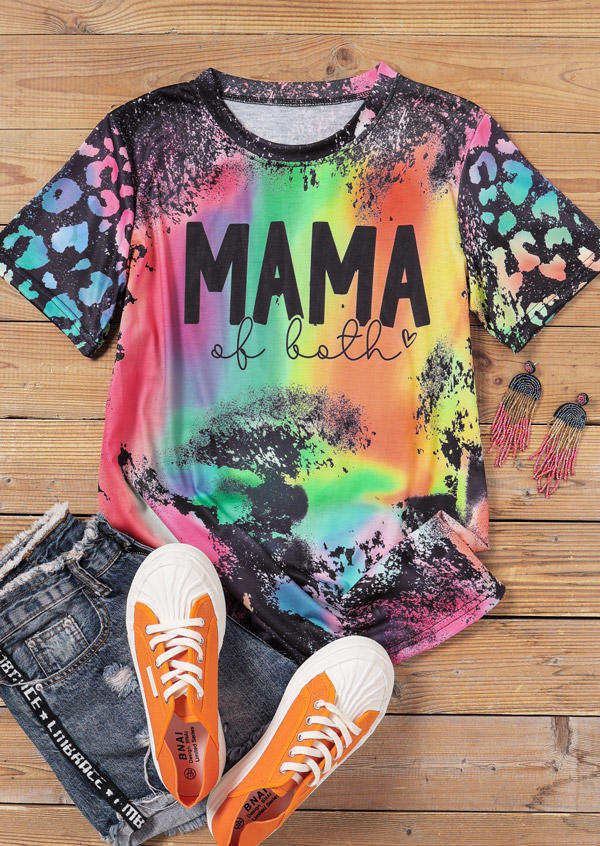 

T-shirts Tees Mama Of Both Tie Dye T-Shirt Tee in Multicolor. Size