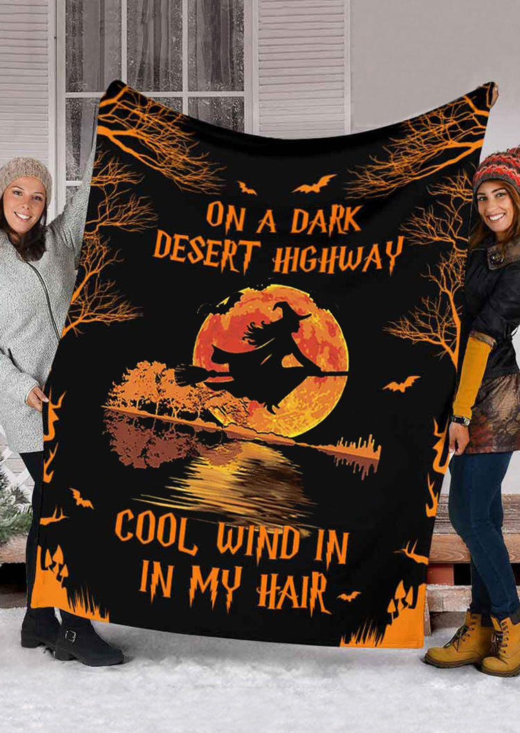 

Blanket Halloween On A Dark Desert Highway Blanket in Black. Size