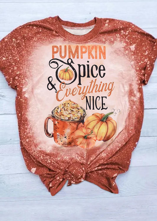 

T-shirts Tees Pumpkin Spice & Everything Nice T-Shirt Tee in Orange. Size