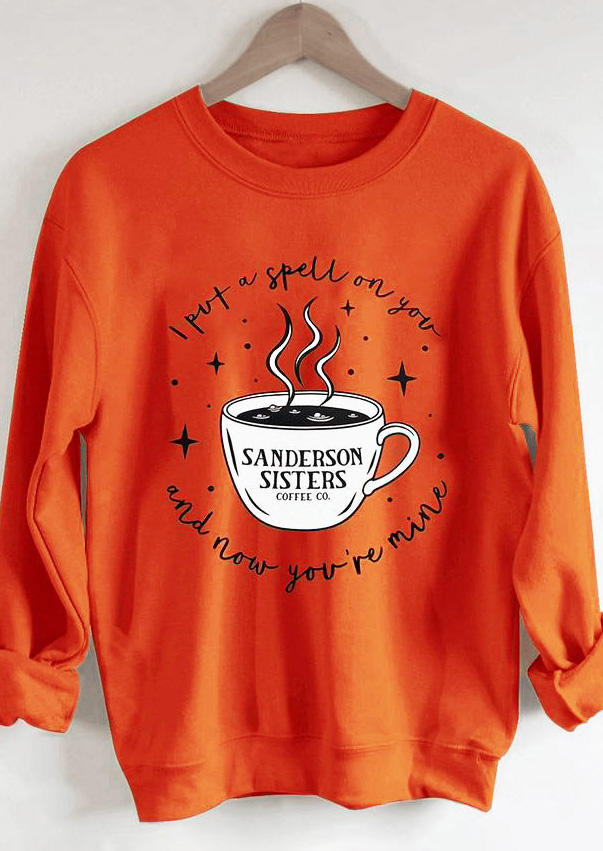 

Sweatshirts Halloween Now You're Mine Coffee Sweatshirt in Orange. Size