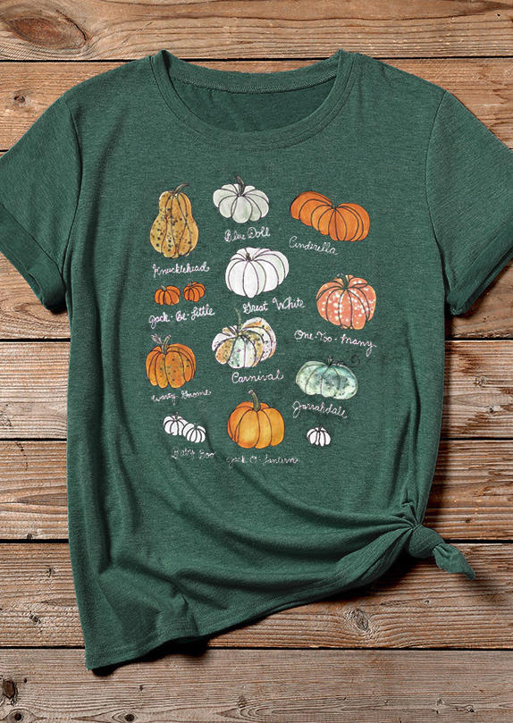 

T-shirts Tees Thanksgiving Pumpkin Patch T-Shirt Tee in Green. Size