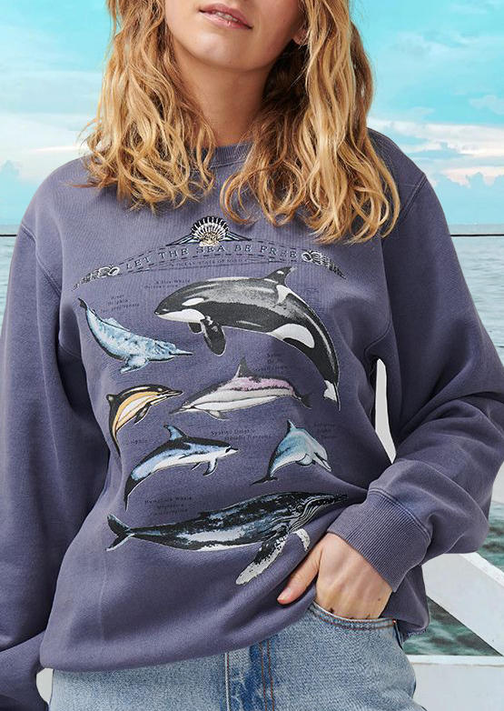 

Sweatshirts Shark Graphic Long Sleeve Pullover Sweatshirt in Purple. Size: ,M,L,XL