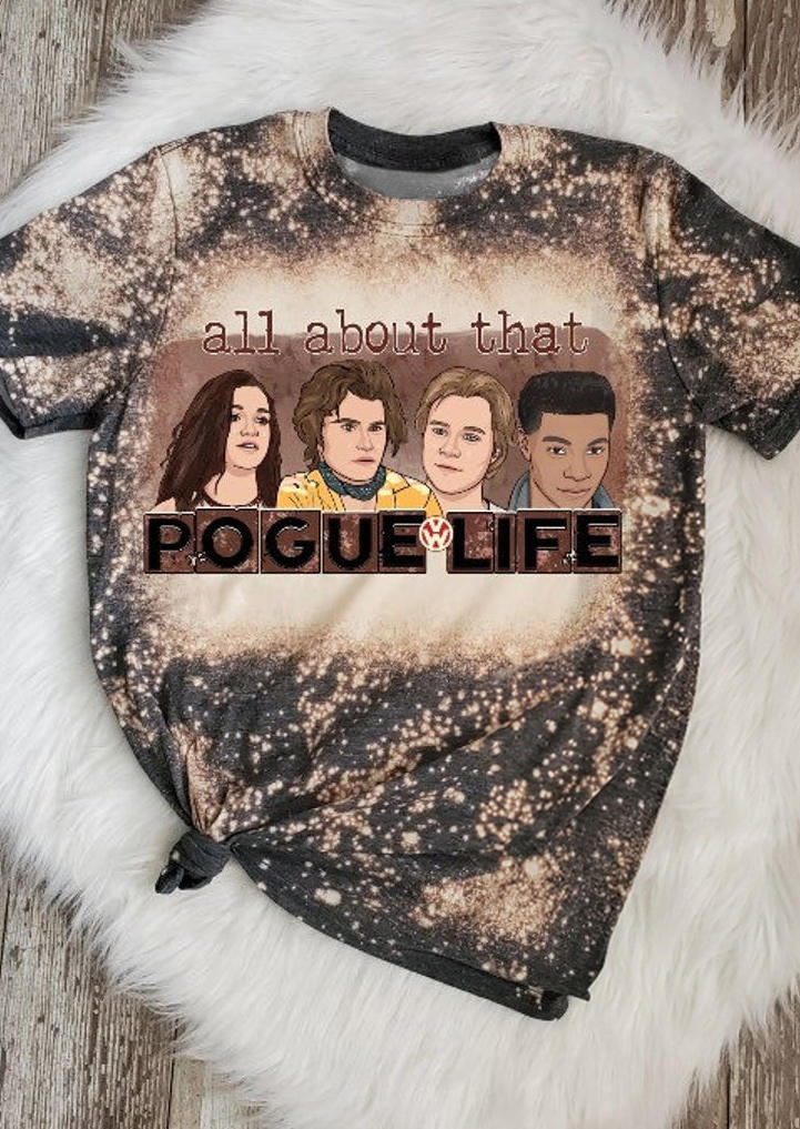 

T-shirts Tees All About That Pogue Life Bleached T-Shirt Tee in Multicolor. Size: ,M,L,XL