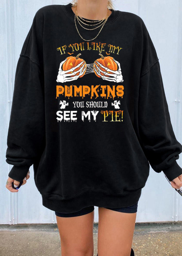 

Sweatshirts Halloween Pumpkins Skeleton Hand Sweatshirt in Black. Size: ,M,L,XL